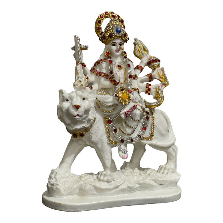 Maa Sherawali Marble Look Decorative Idol Best For Home Puja