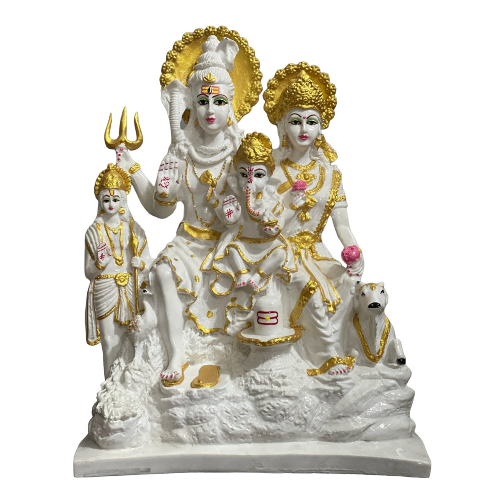 Marble Look Shiv Parivar Idol 18 Inches Best For Home Puja Ghar