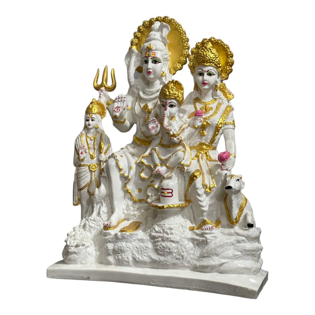 Marble Look Shiv Parivar Idol 18 Inches Best For Home Puja Ghar