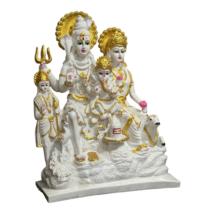 Marble Look Shiv Parivar Idol 18 Inches Best For Home Puja Ghar