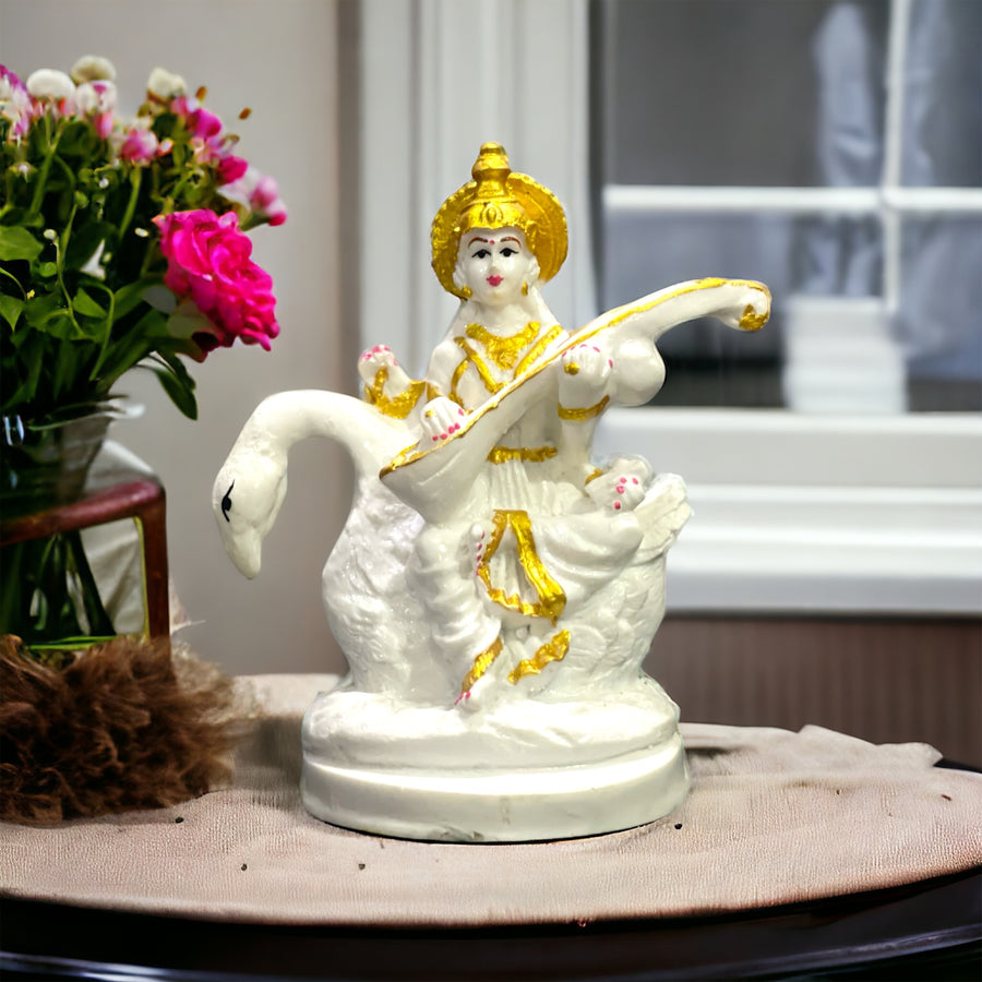 Ma Saraswati Marble Look Idol Best For Student Gift