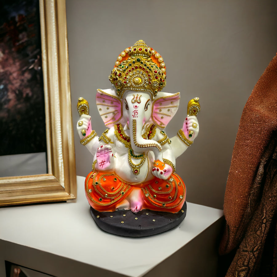 Mukut Ganesh MArble Look Idol