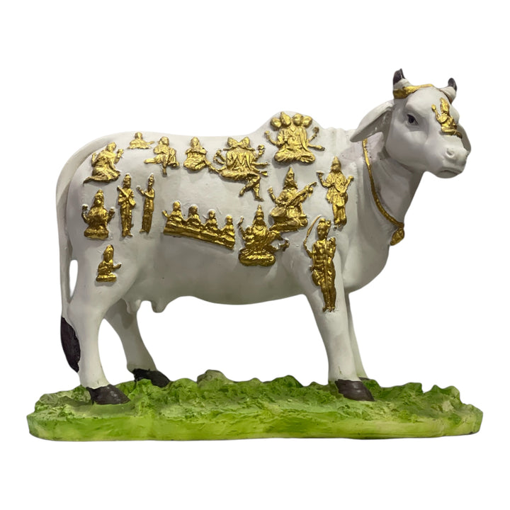 Kamdhenu Cow with God Figures,H-23.5 cm