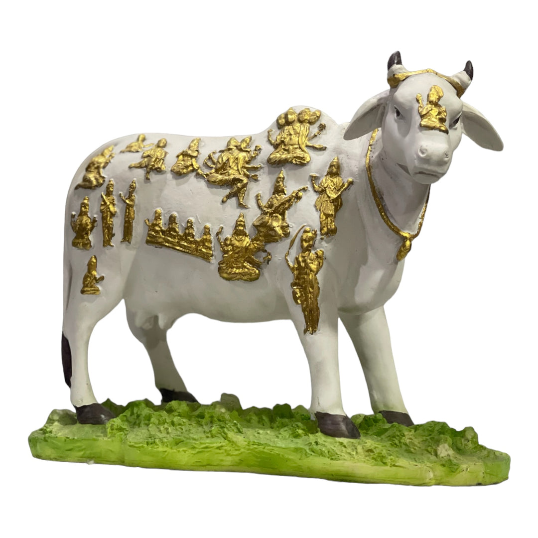Kamdhenu Cow with God Figures,H-23.5 cm