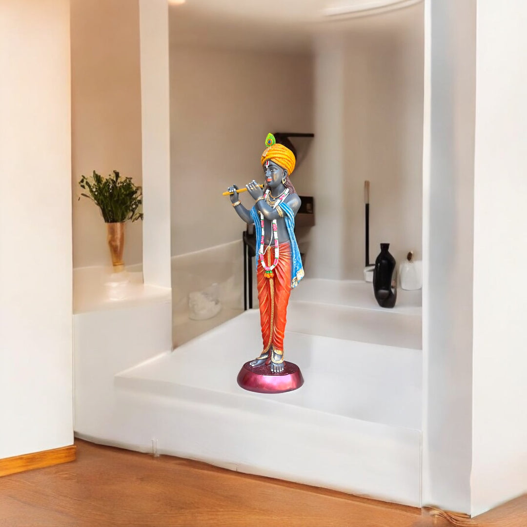 Standing Beautiful Krishan Idol With Bansuri Height- 2.5 feet