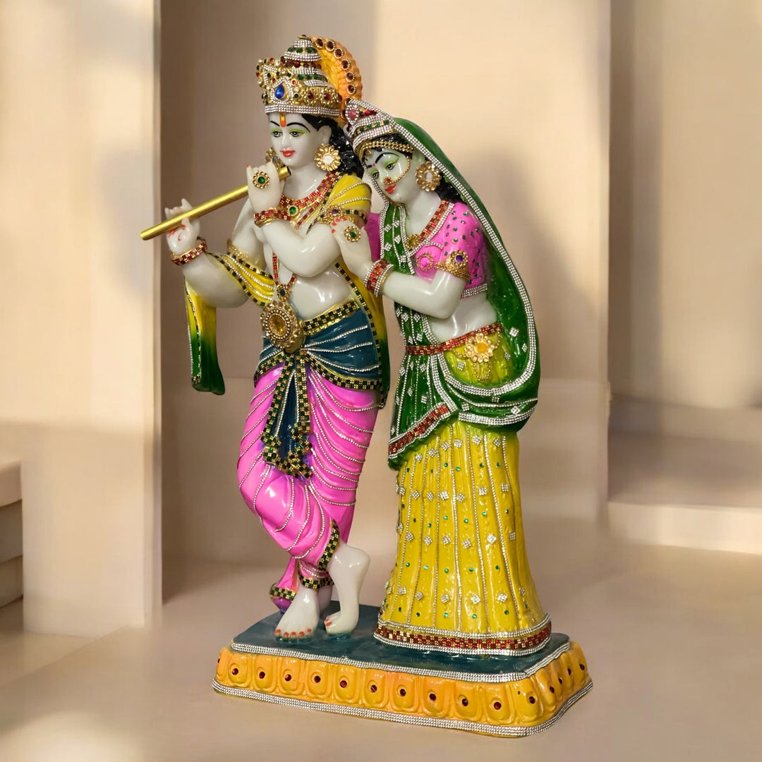 handcrafted radha krishna idol 2 feet