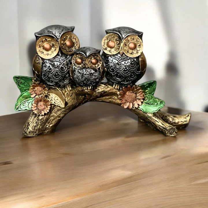 Owl Statue, Idol, Figurine, Showpiece for Money, Wealth, Good-Luck & Wisdom H- 15 cm