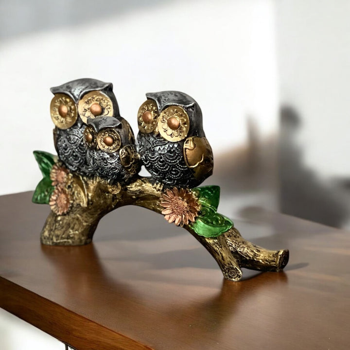 Owl Statue, Idol, Figurine, Showpiece for Money, Wealth, Good-Luck & Wisdom H- 15 cm
