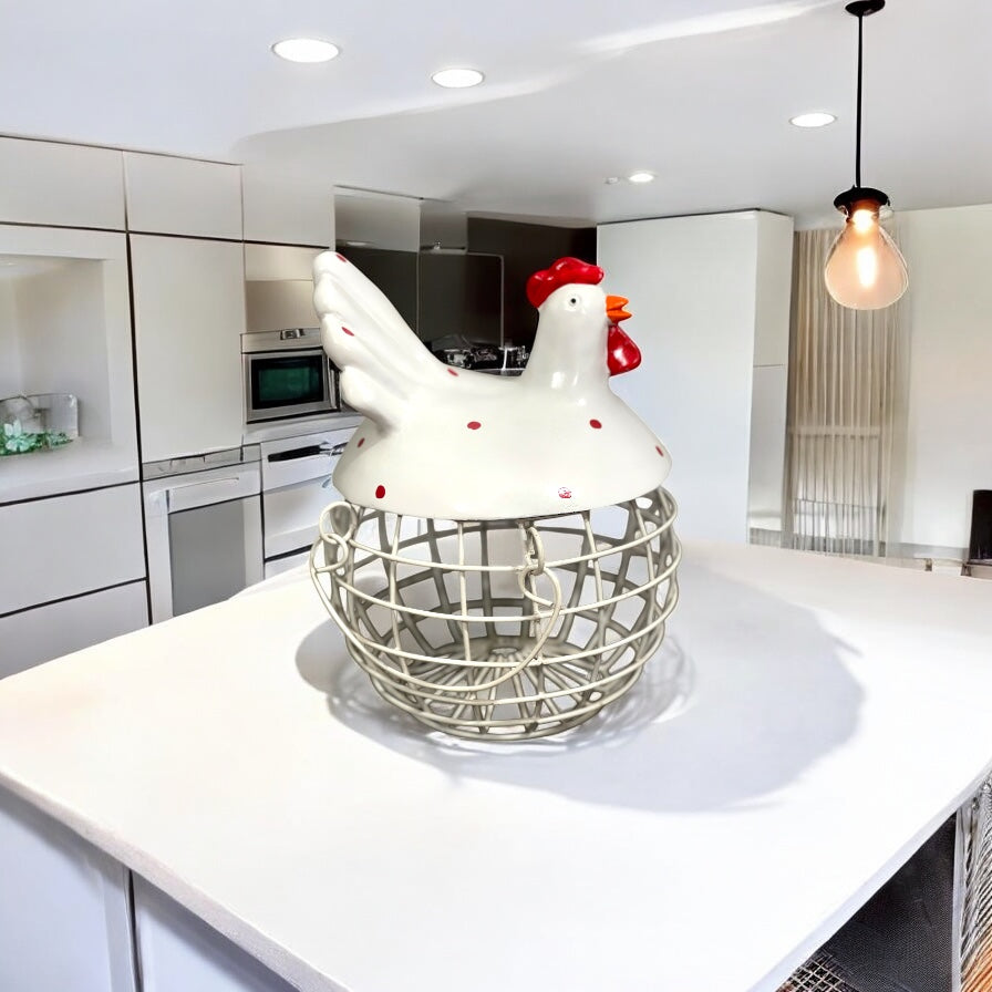 Rooster Hen Basket 40 Eggs Capacity Home decor