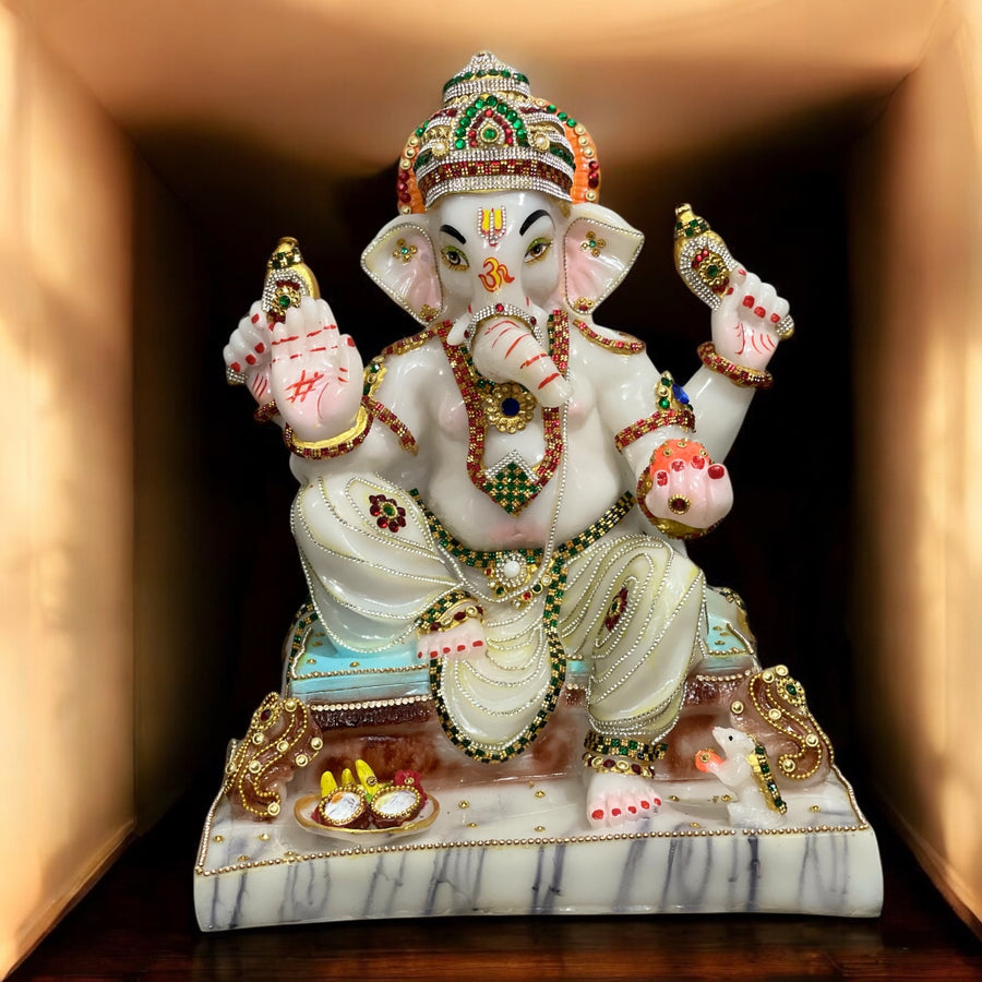 Ganpati Viganharta Ganesh 1.5 feet marble idol statue murti