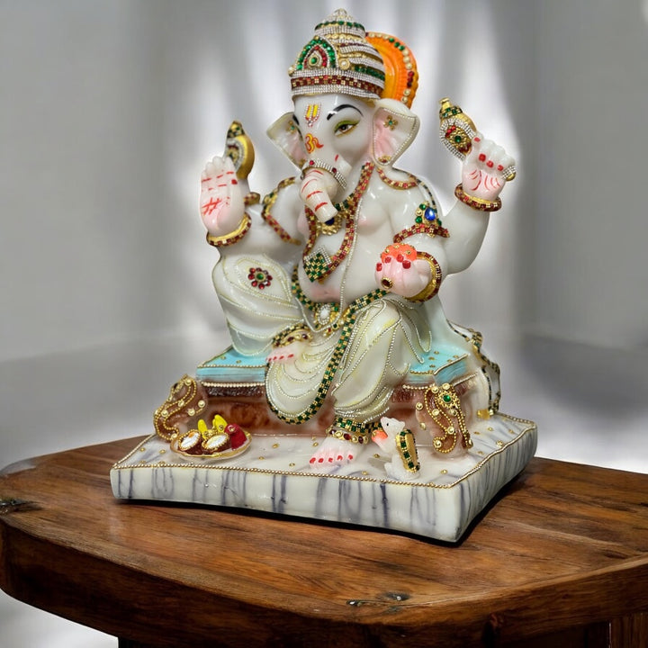 Ganpati  1.5 feet marble idol statue murti