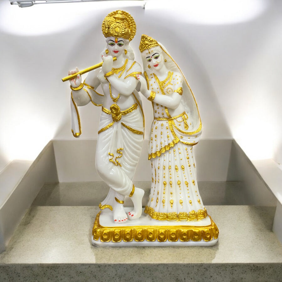 composite marble radha krishna idol