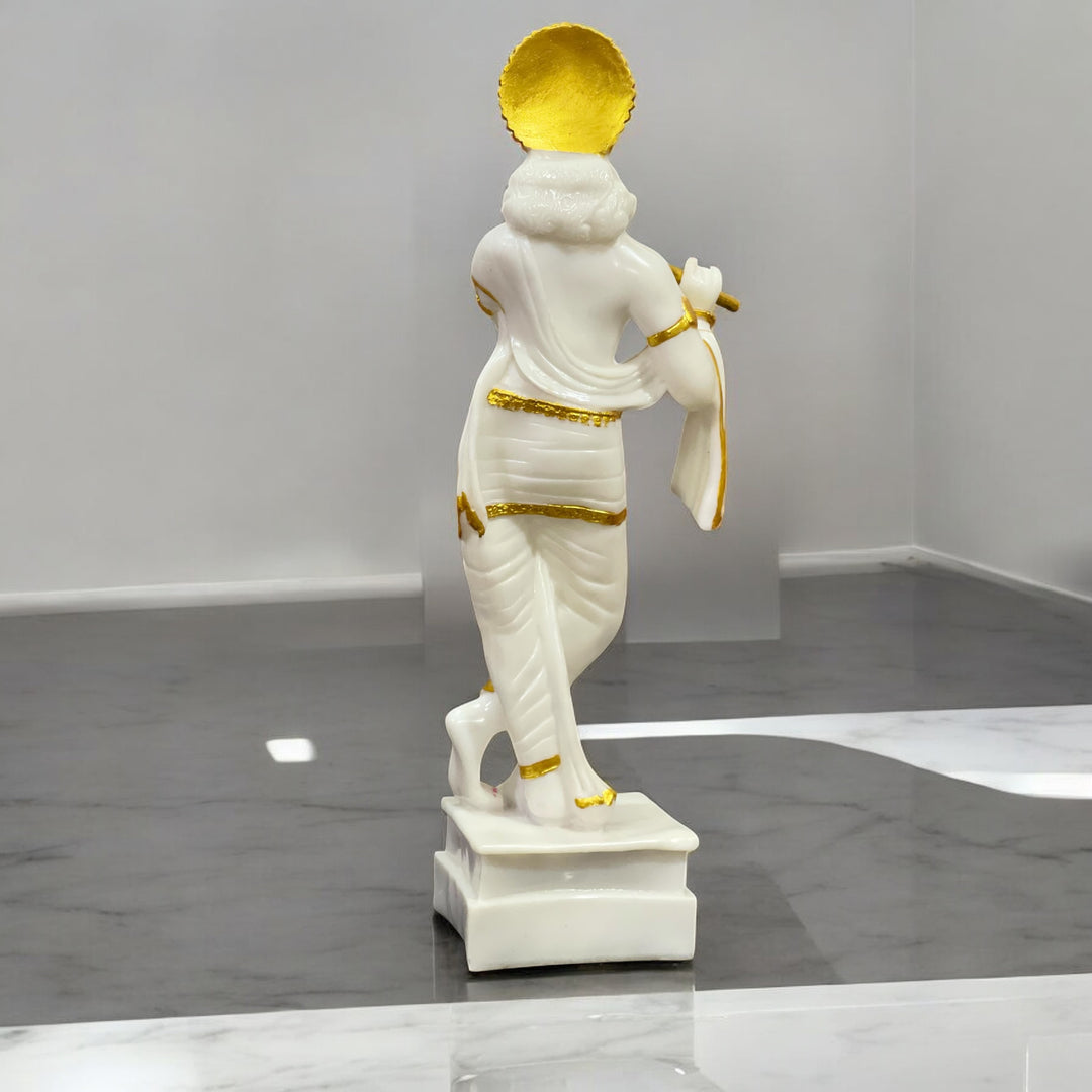 Divine Standing Krishna with Bansuri 2 Ft Statue – Premium Composite Marble Craft