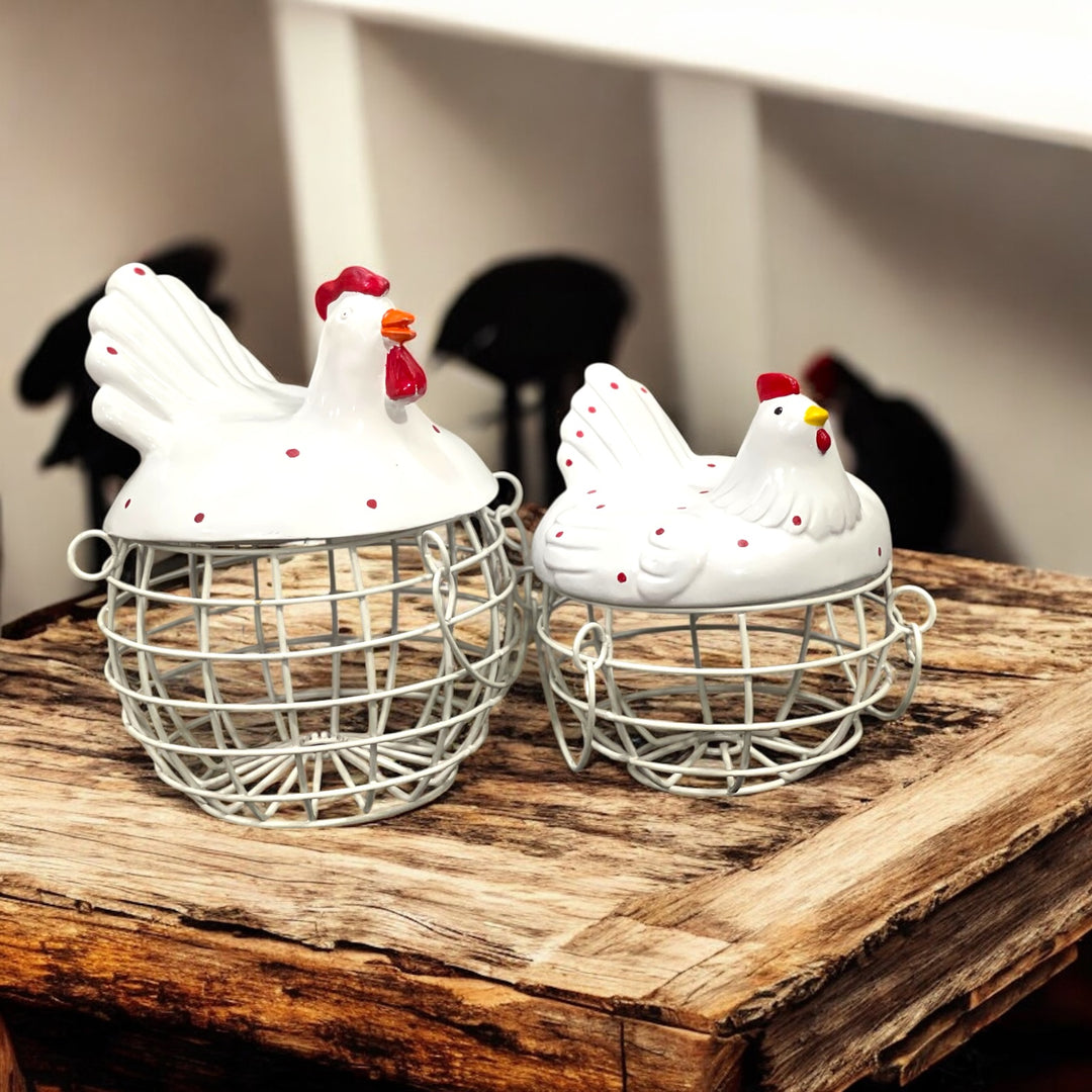 Rooster Hen Basket For 40 Eggs Capacity