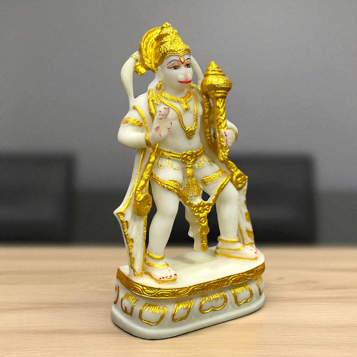 Standing Bahubali Lord Bajrangbali Hanuman Idol Marble Look