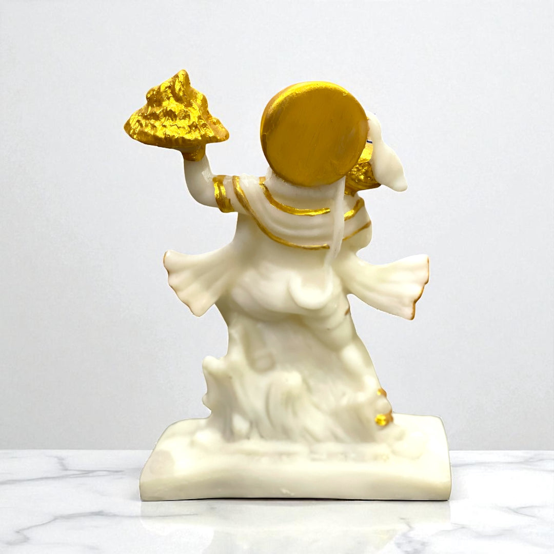 Hanuman With Parvat Marble Idol ,H- 21.5 cm