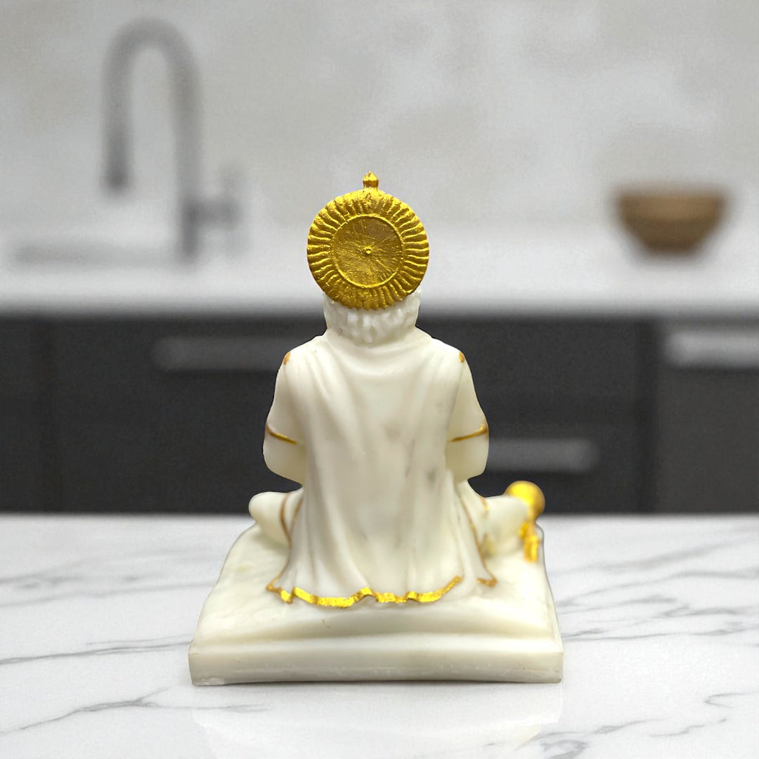 Samadhi Hanuman Marble Idol, Meditating Hanuman , H-20 cm
