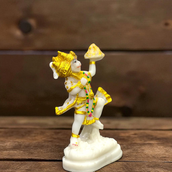 Lord Hanuman Pavansut Hanuman Parvat Marble Idol H-15 cm