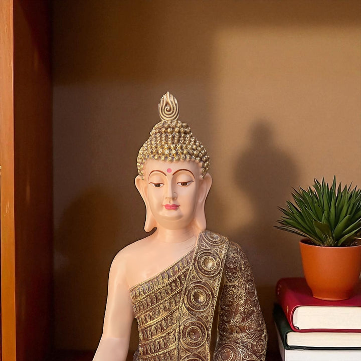 2 Foot Resin Gautam Buddha Sculpture | Elegant Buddha Figure for Indoor Decoration