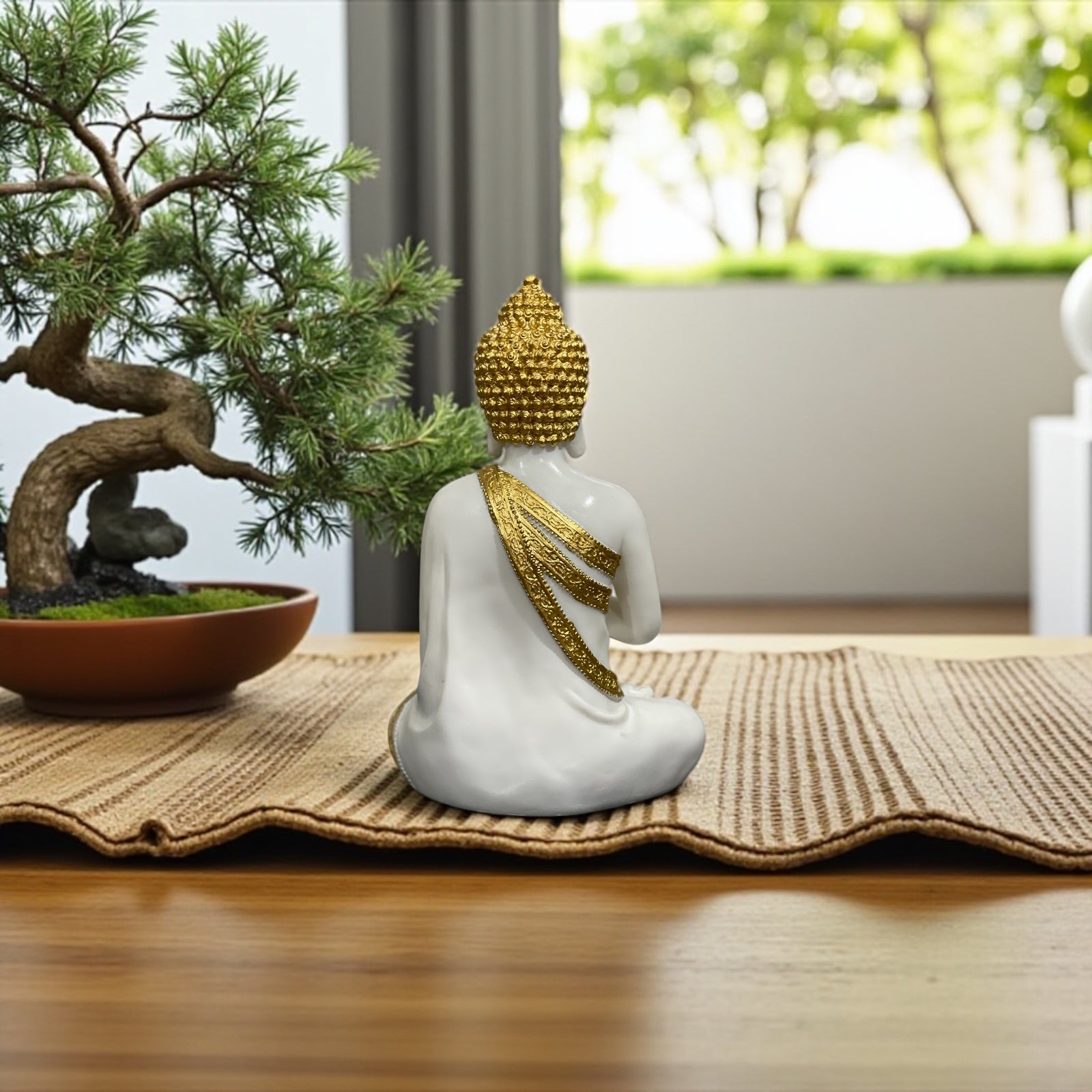 CutnCurve® 12 inch Abhay Mudra Buddha Statue – Premium Resin