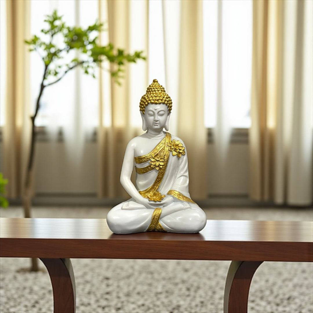 Meditating Buddha Look Marble Idol Symbolic Poses The Best Gift for Friends H – 30 cm