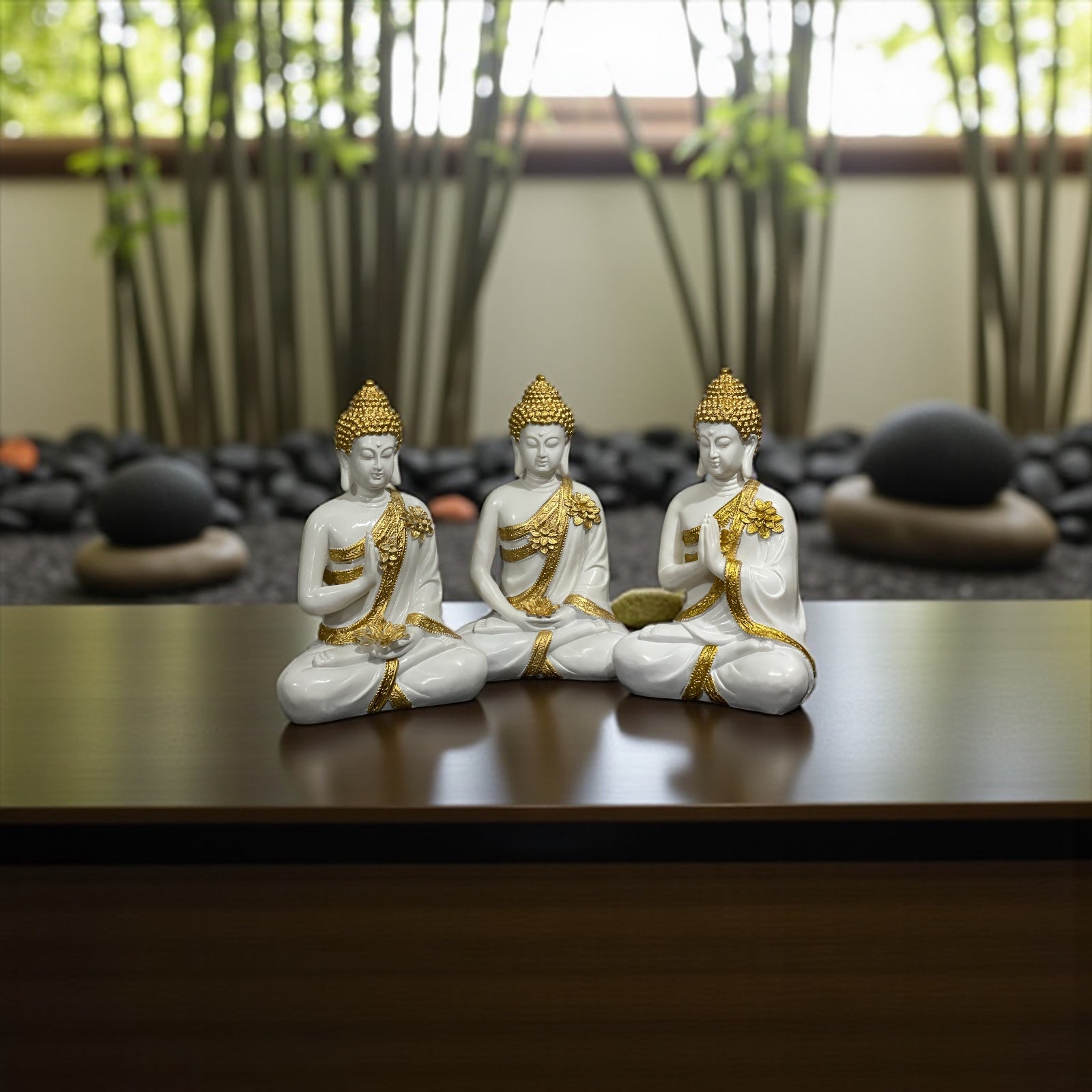 CutnCurve® 12 inch Abhay Mudra Buddha Statue – Premium Resin