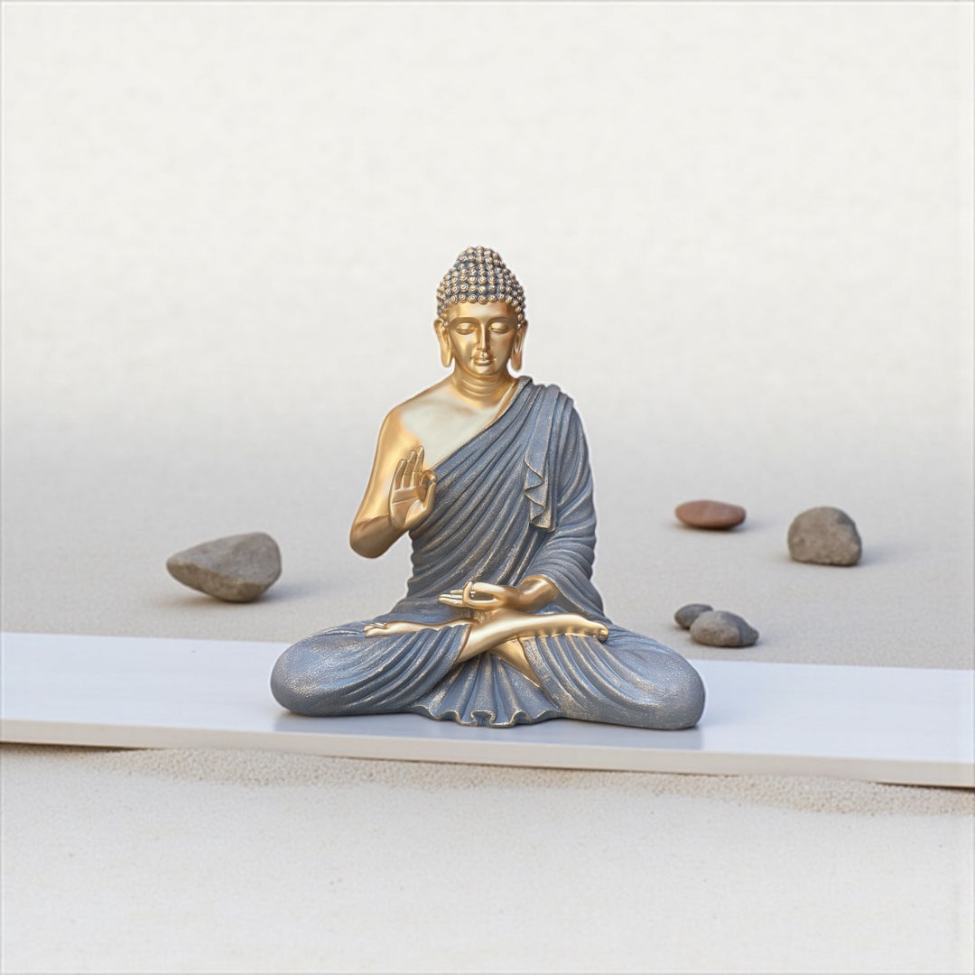 Buddha Idol 2 feet Large Meditating Resin Buddha Statue Height 55 CM