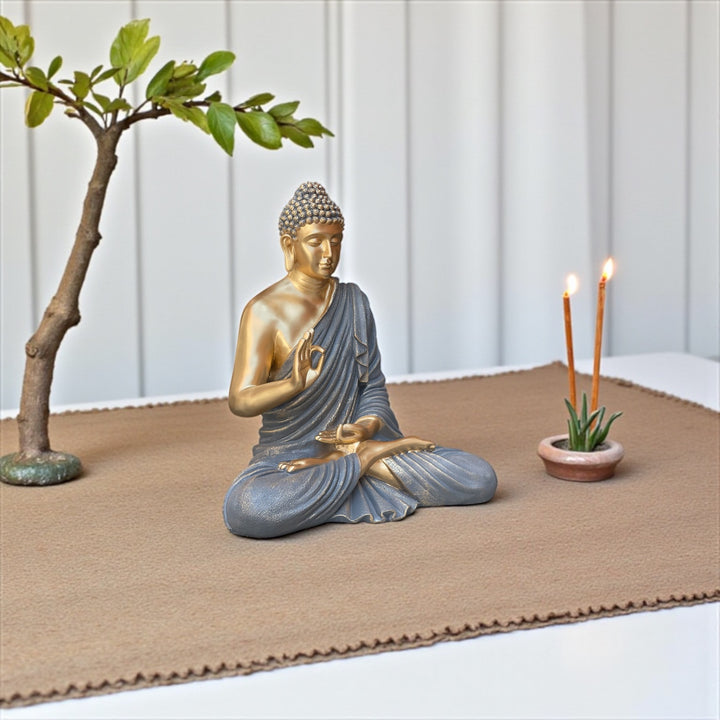 Buddha Idol 2 feet Large Meditating Resin Buddha Statue Height 55 CM