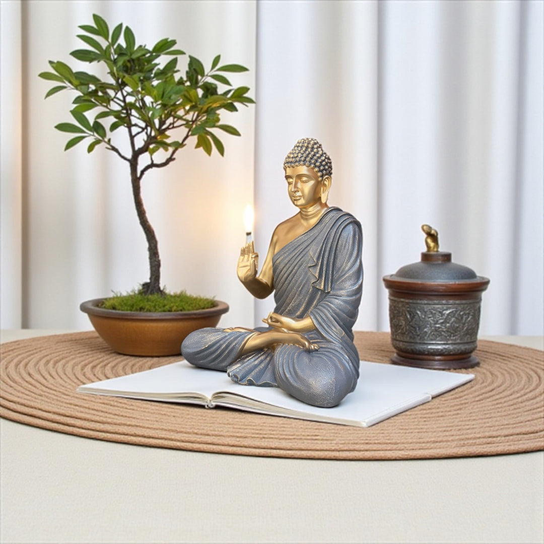 Buddha Idol 2 feet Large Meditating Resin Buddha Statue Height 55 CM