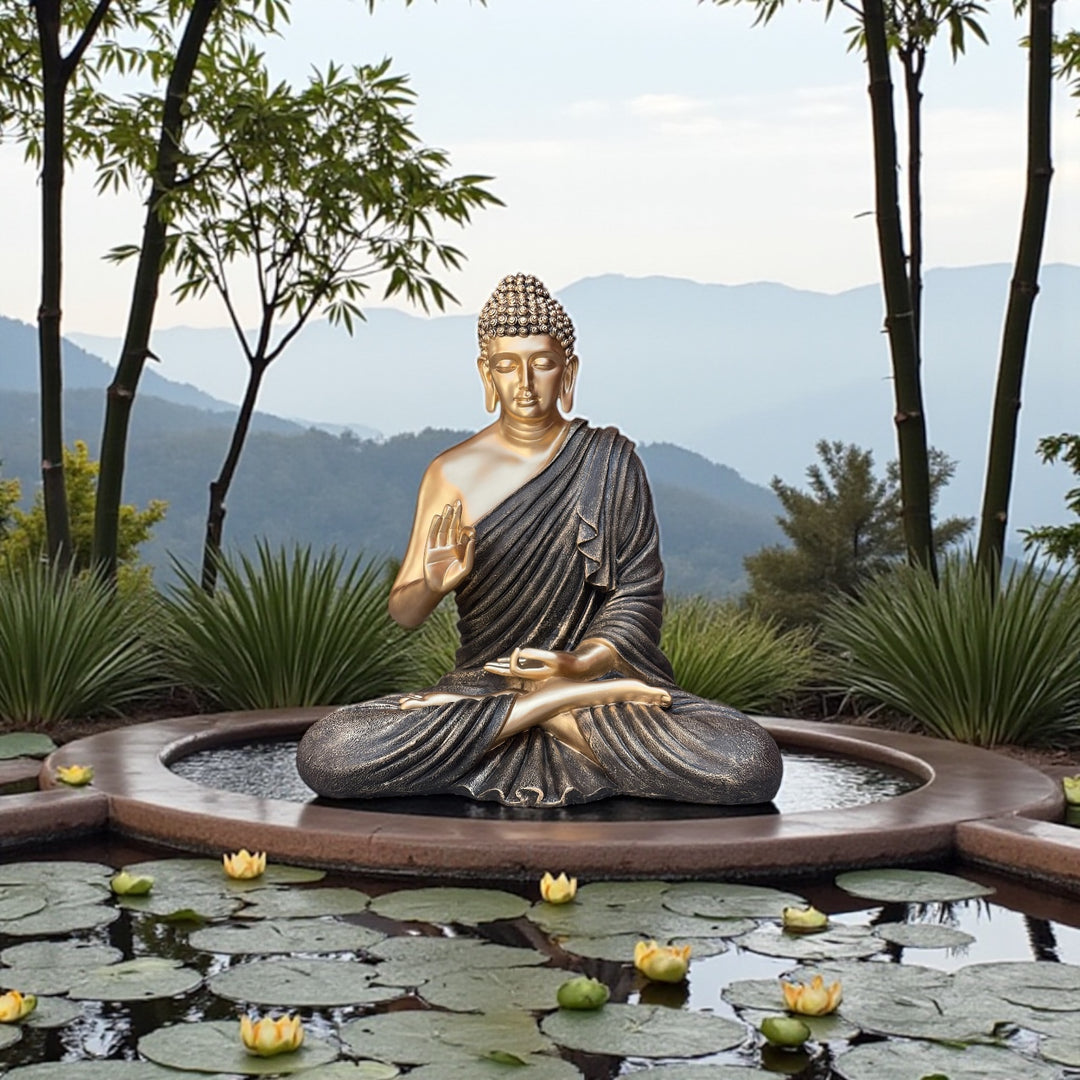 2 Feet Resin Buddha Murti | Compact Buddha Statue for Garden, Office & Indoor Décor