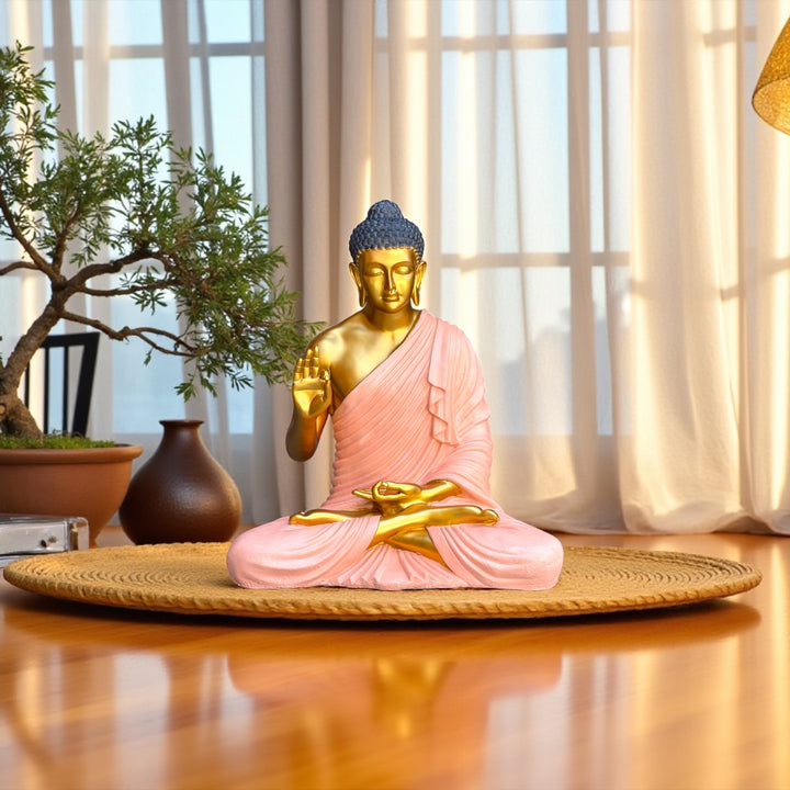 3 Feet Buddha Murti Resin Fiber | Premium Buddha Statue for Home Entrance, Office & Yoga Studio