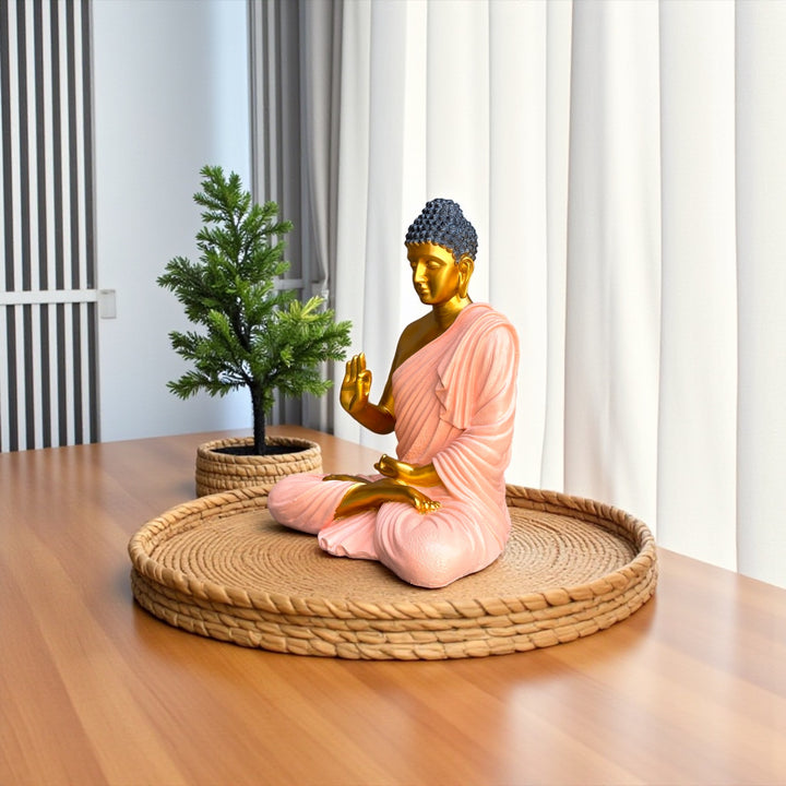 3 Feet Buddha Murti Resin Fiber | Premium Buddha Statue for Home Entrance, Office & Yoga Studio