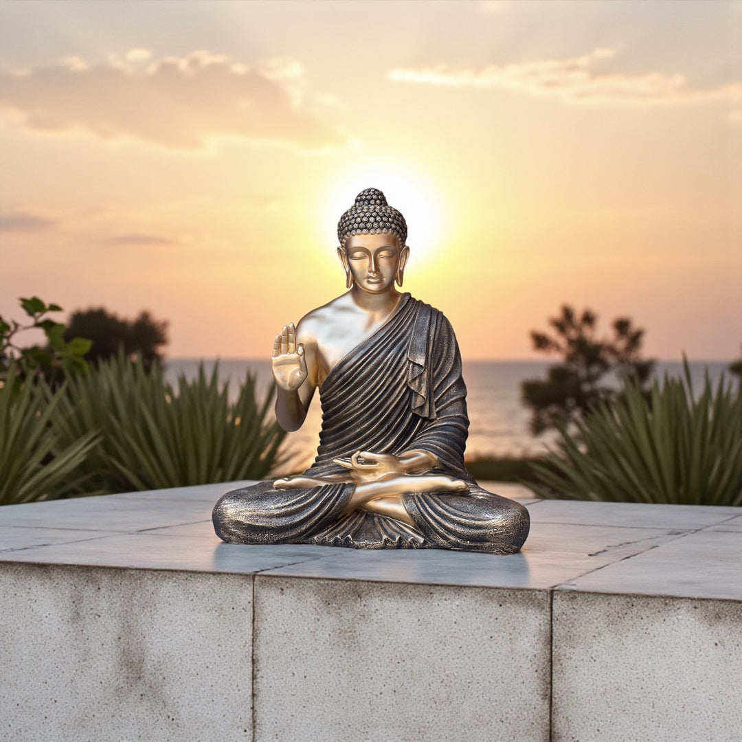 3 Feet Large Buddha Statue for Outdoor/Indoor Décor | Resin Fiber Buddha Idol for Peaceful Spaces
