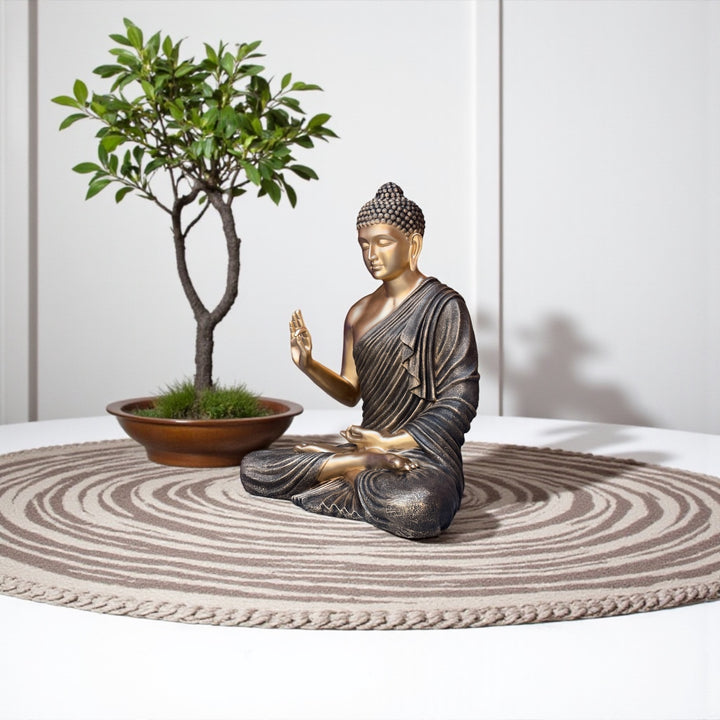 3 Feet Large Buddha Statue for Outdoor/Indoor Décor | Resin Fiber Buddha Idol for Peaceful Spaces