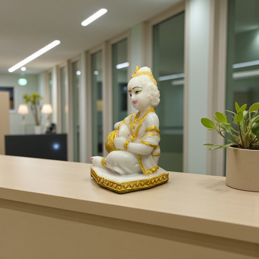 Marble Makhanchor Krishan Statue , Height -18 cm