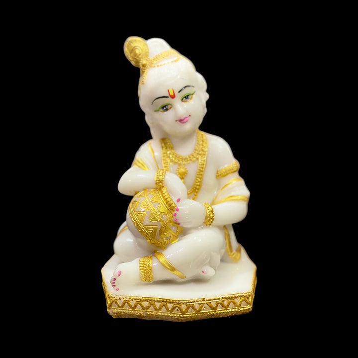 Marble Makhanchor Krishan Statue , Height -18 cm