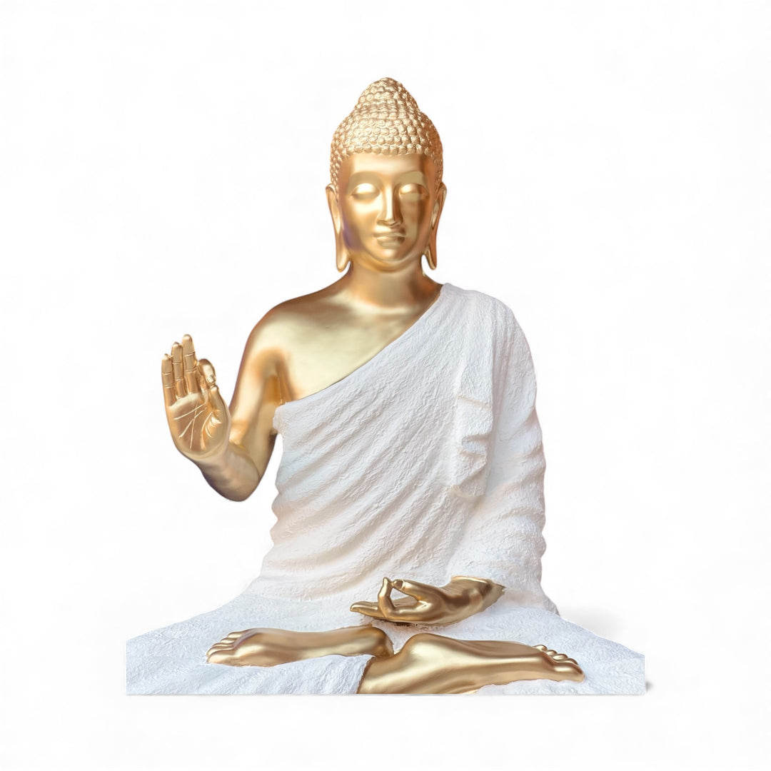4 Feet Fiber Resin Buddha Statue | Large Buddha Idol for Home & Garden Decor | Meditation Buddha Sculpture
