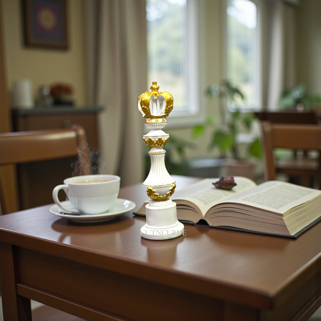 Artistic Chess Statue Set in Resin – 12 Inch King, Queen & Knight Showpiece for Modern Living & Office Spaces