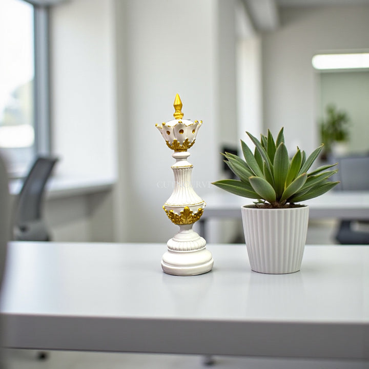 Artistic Chess Statue Set in Resin – 12 Inch King, Queen & Knight Showpiece for Modern Living & Office Spaces