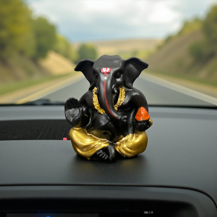 Small Lord Ganesh Idol Best For Car Dashboard Gifting Office Home Puja Decor Height 2.75 Inches