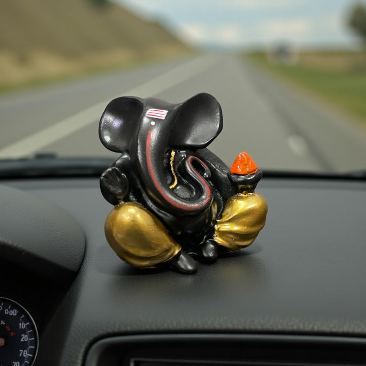 Small Lord Ganpati Statue Best For Car Dashboard Gifting Office Home Puja Decor Height 2.75 Inches