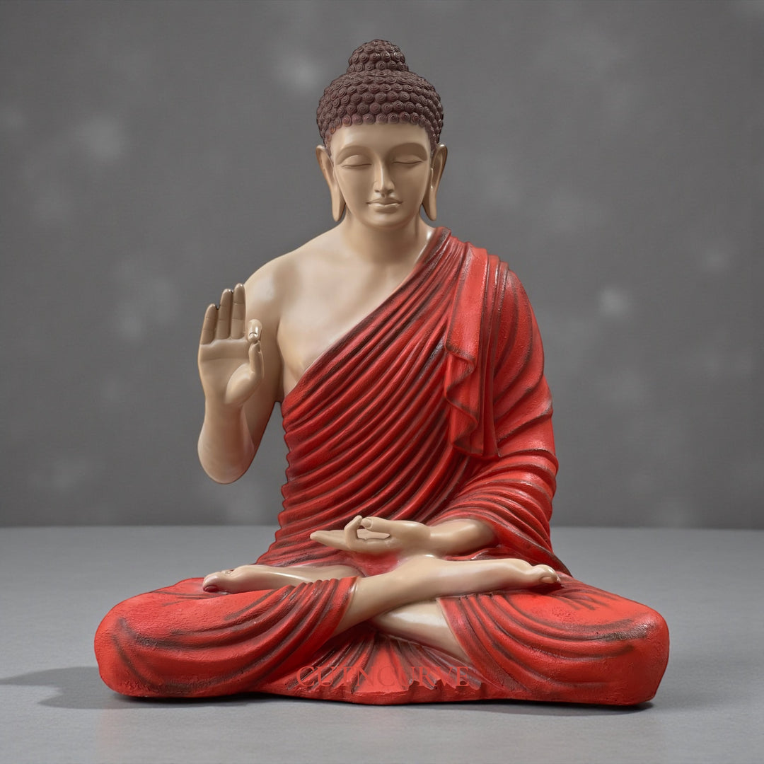 Big 3 Ft Buddha Idol Made of Resin Fiber | Decorative Buddha Sculpture for Indoor & Outdoor Use