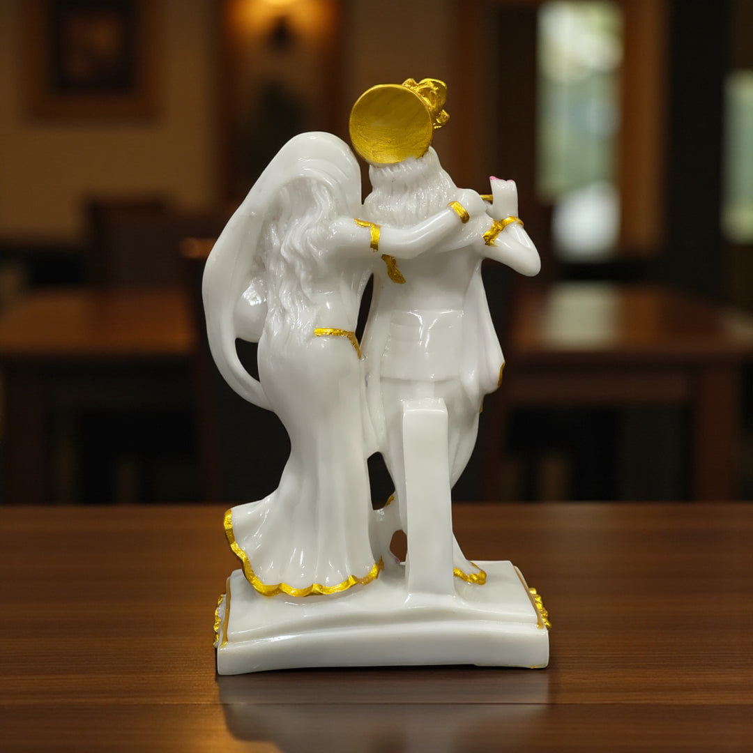 Radha Krishna 1.5 Feet Composite Marble Statue – Handcrafted Murti for Temple, Home & Gifting