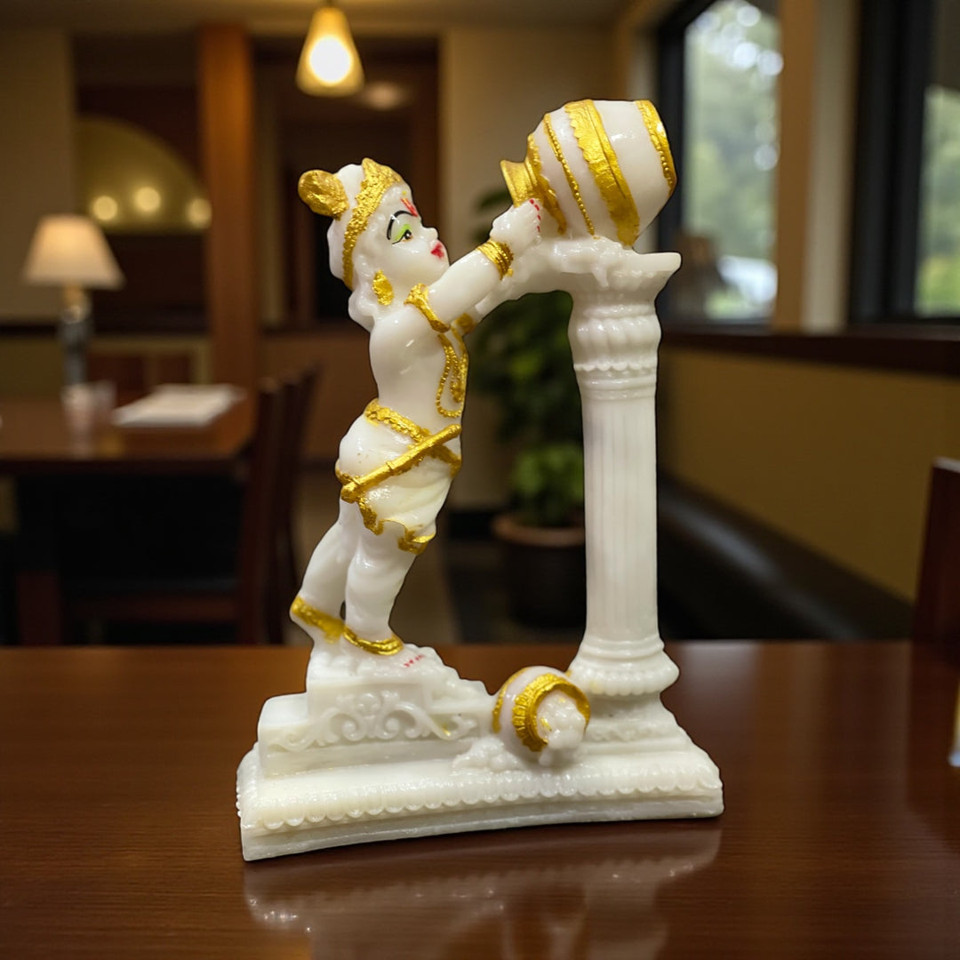 Vrindavan Kanha Takes Makhan From Matki Idol H -21 cm