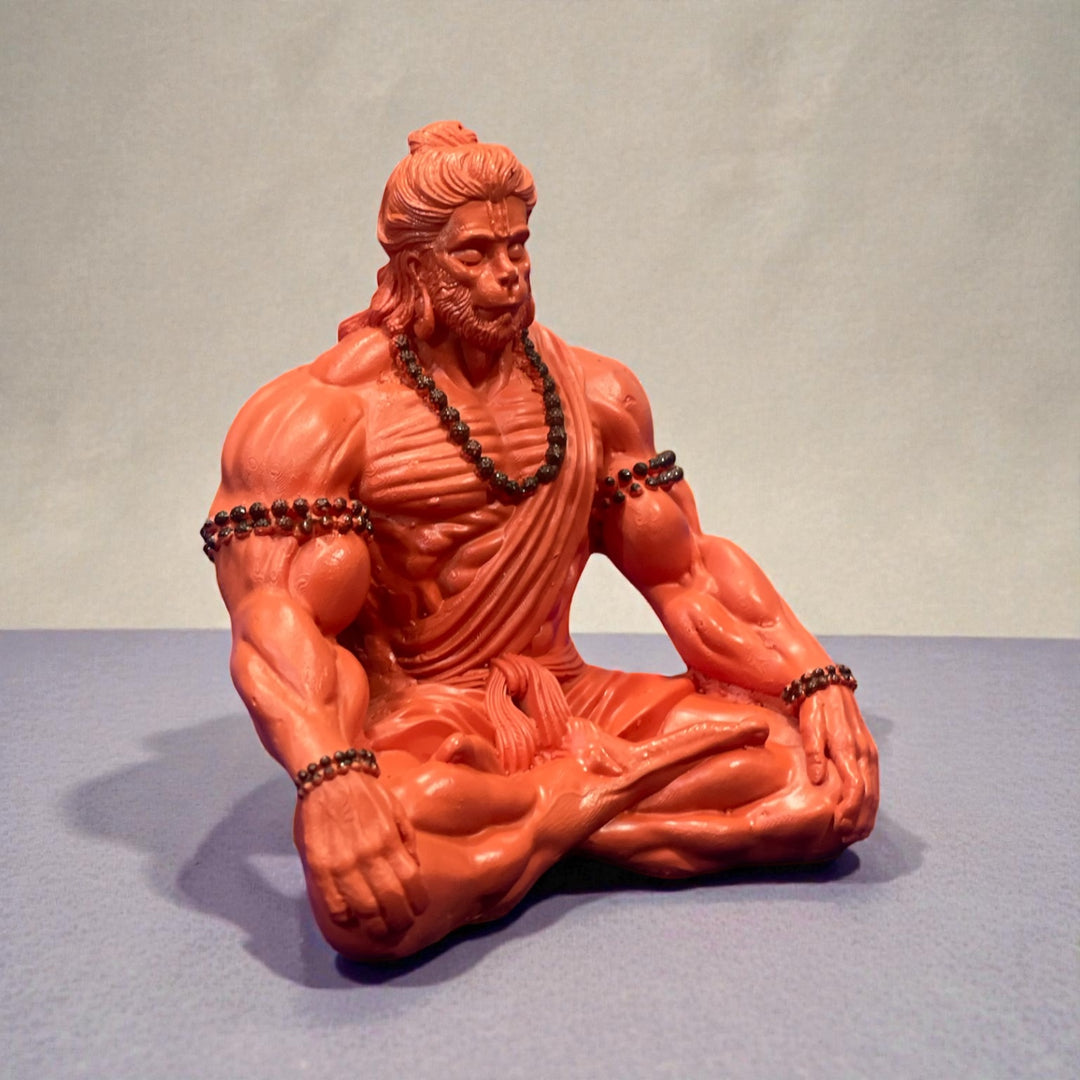 3 Inch Resin Hanuman Idol in Sitting Position – Compact Car Dashboard & Office Desk Showpiece for Protection & Positivity