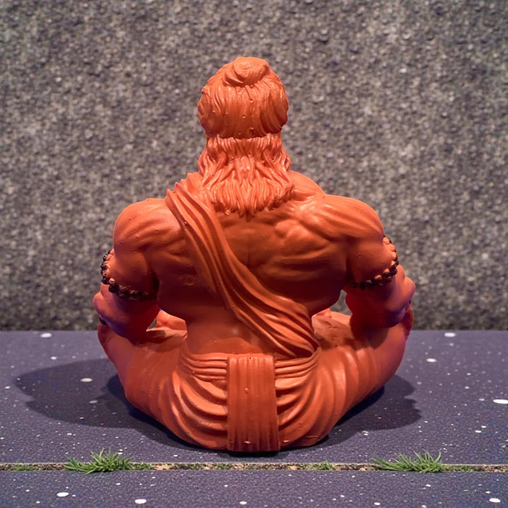 3 Inch Resin Hanuman Idol in Sitting Position – Compact Car Dashboard & Office Desk Showpiece for Protection & Positivity