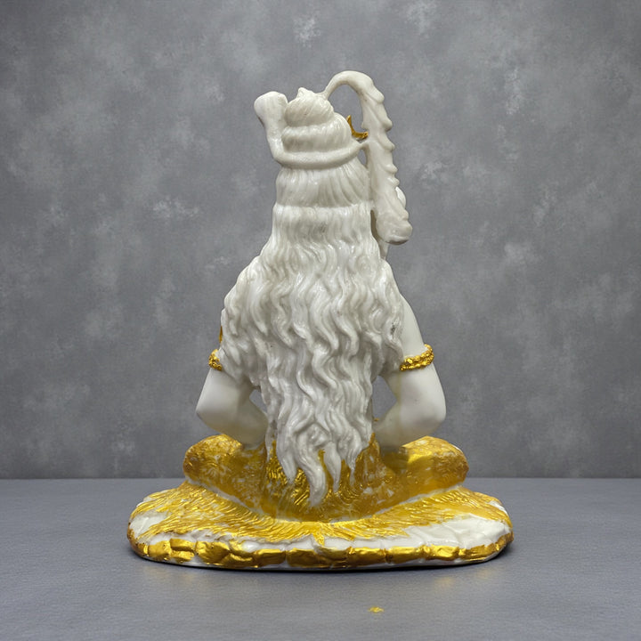 1.5 Feet Shiv Samadhi Idol Made of Composite Marble – Peaceful Mahadev Statue for Home Temple & Meditation Decor