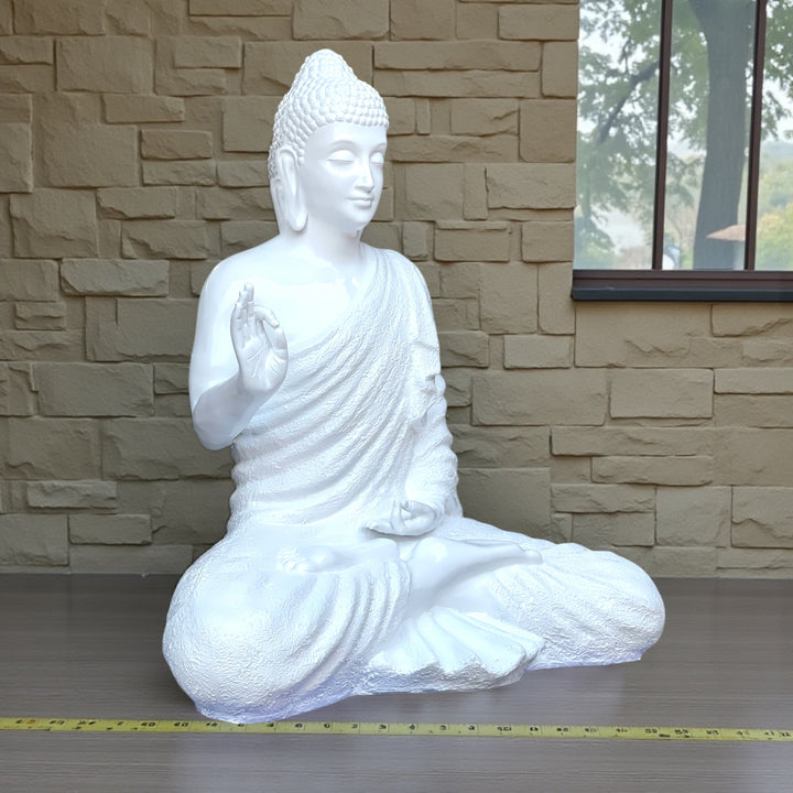 4 Feet Buddha Statue Made of Fiber Resin – Large Outdoor & Indoor Decorative Buddha Murti for Home, Garden & Meditation Space
