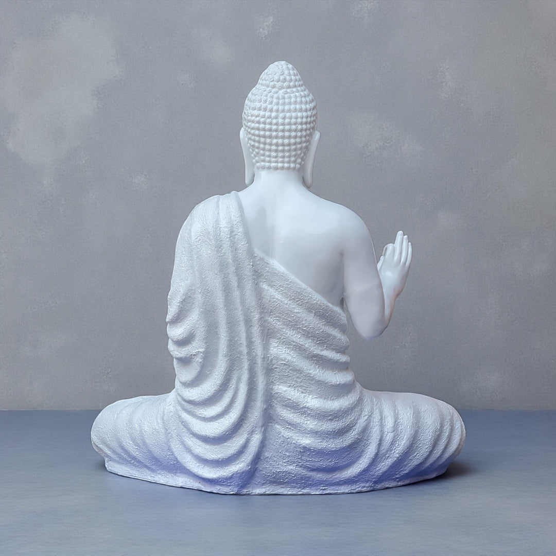4 Feet Buddha Statue Made of Fiber Resin – Large Outdoor & Indoor Decorative Buddha Murti for Home, Garden & Meditation Space