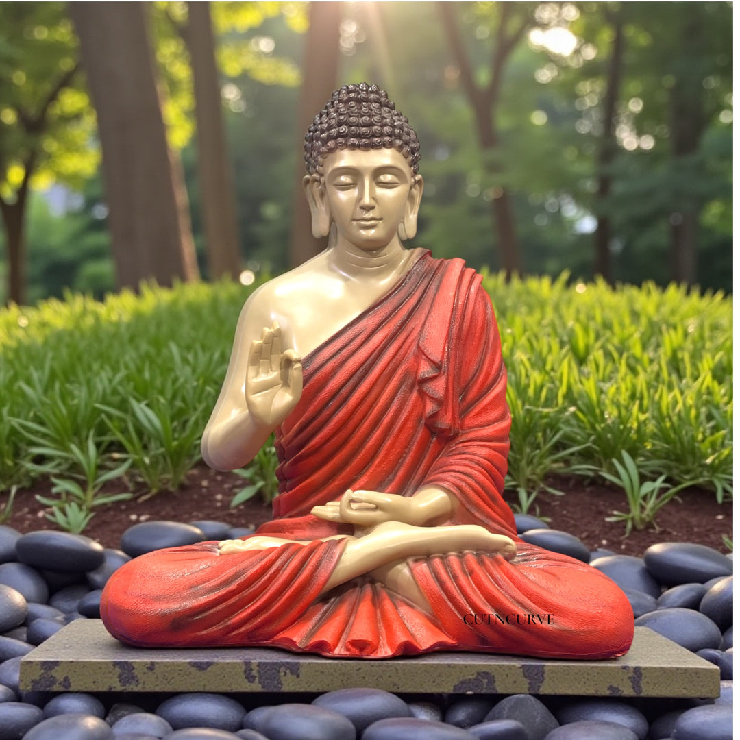 2 Feet Resin Buddha Statue | Small Buddha Idol for Home Décor | Meditation Buddha Murti